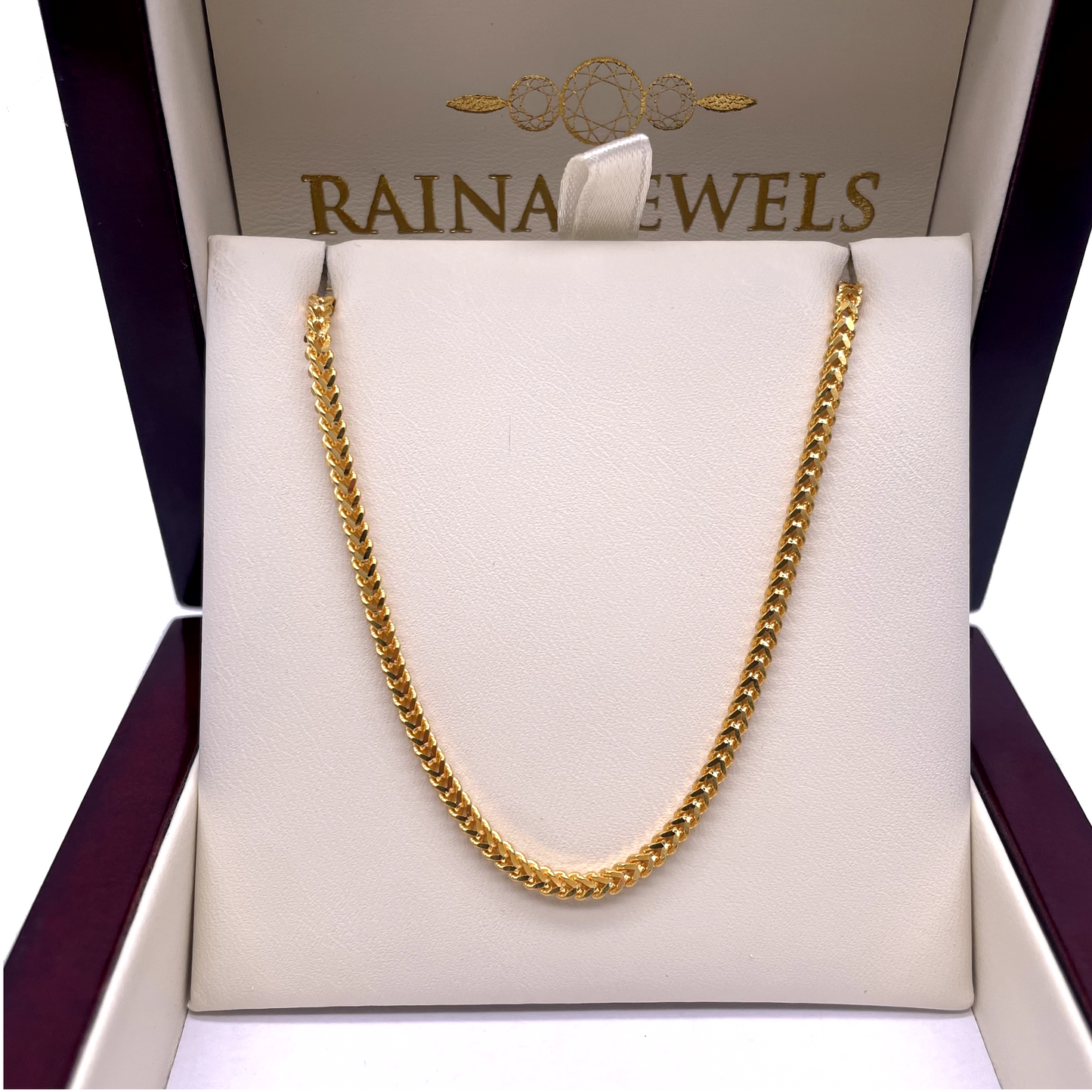 22ct Yellow Gold Solid Foxtail Chain Necklace 22" inches 2.4mm Width