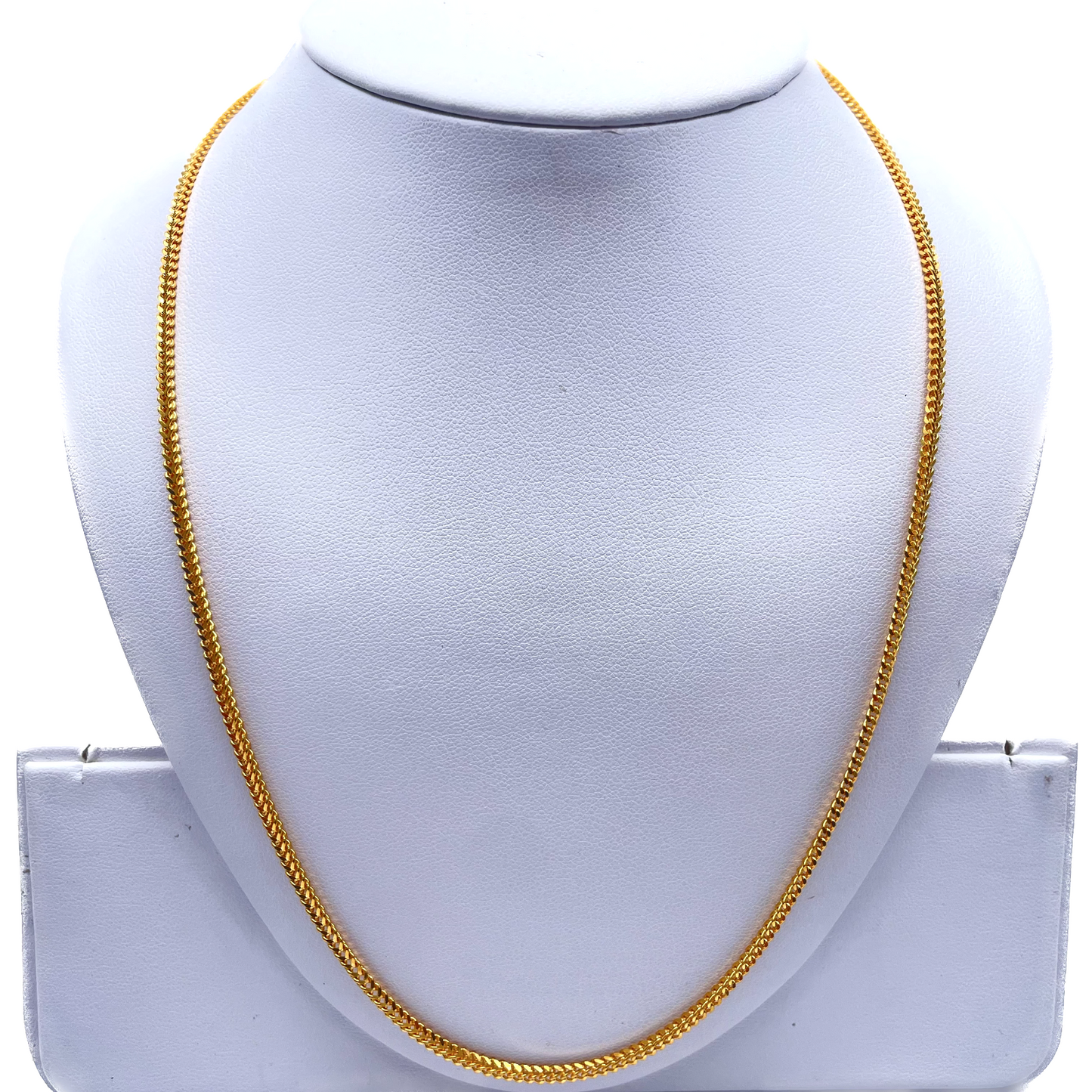 22ct Yellow Gold Solid Foxtail Chain Necklace 22" inches 2.4mm Width