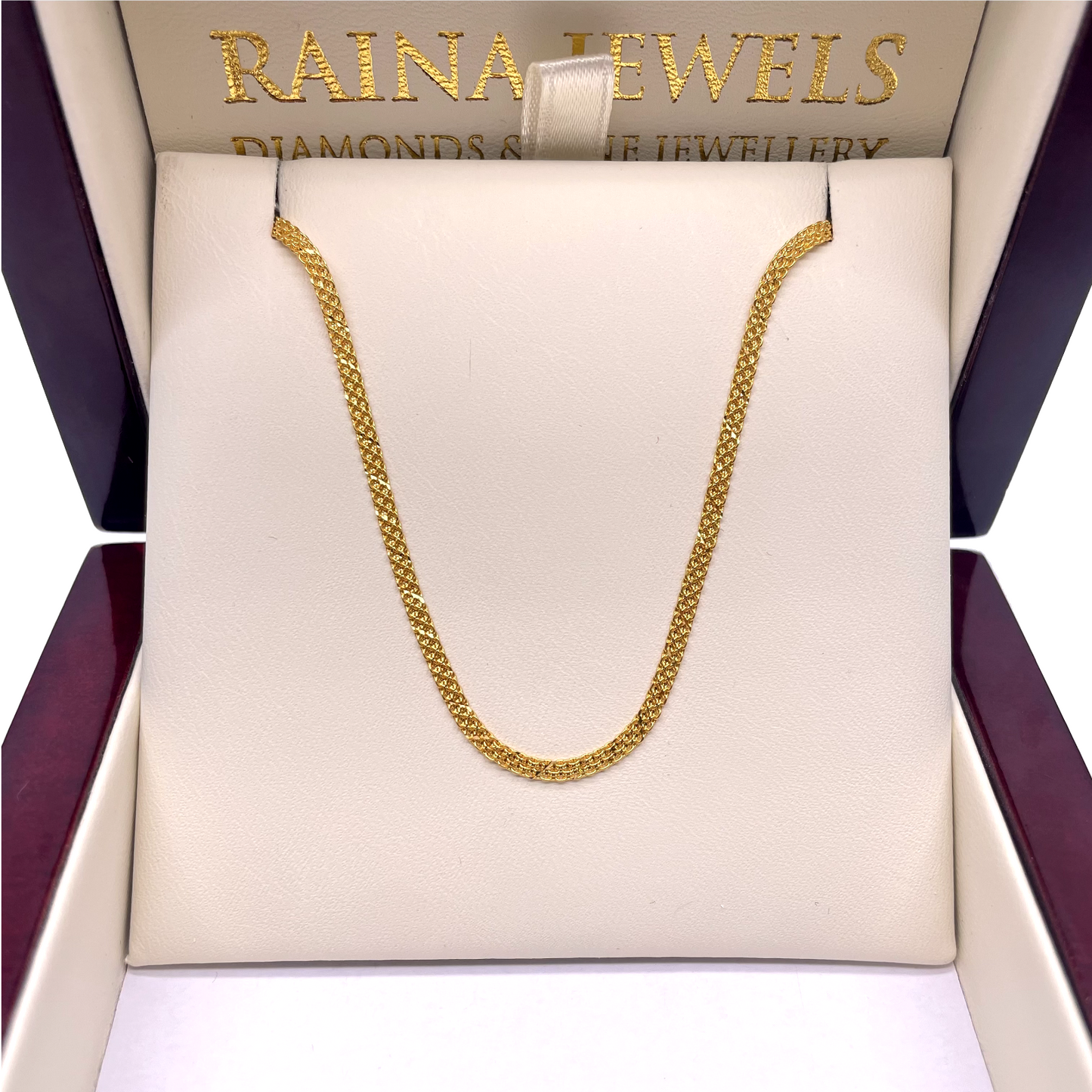 22ct Yellow Gold Fancy Flat Chain Necklace 18'' inch 4gm