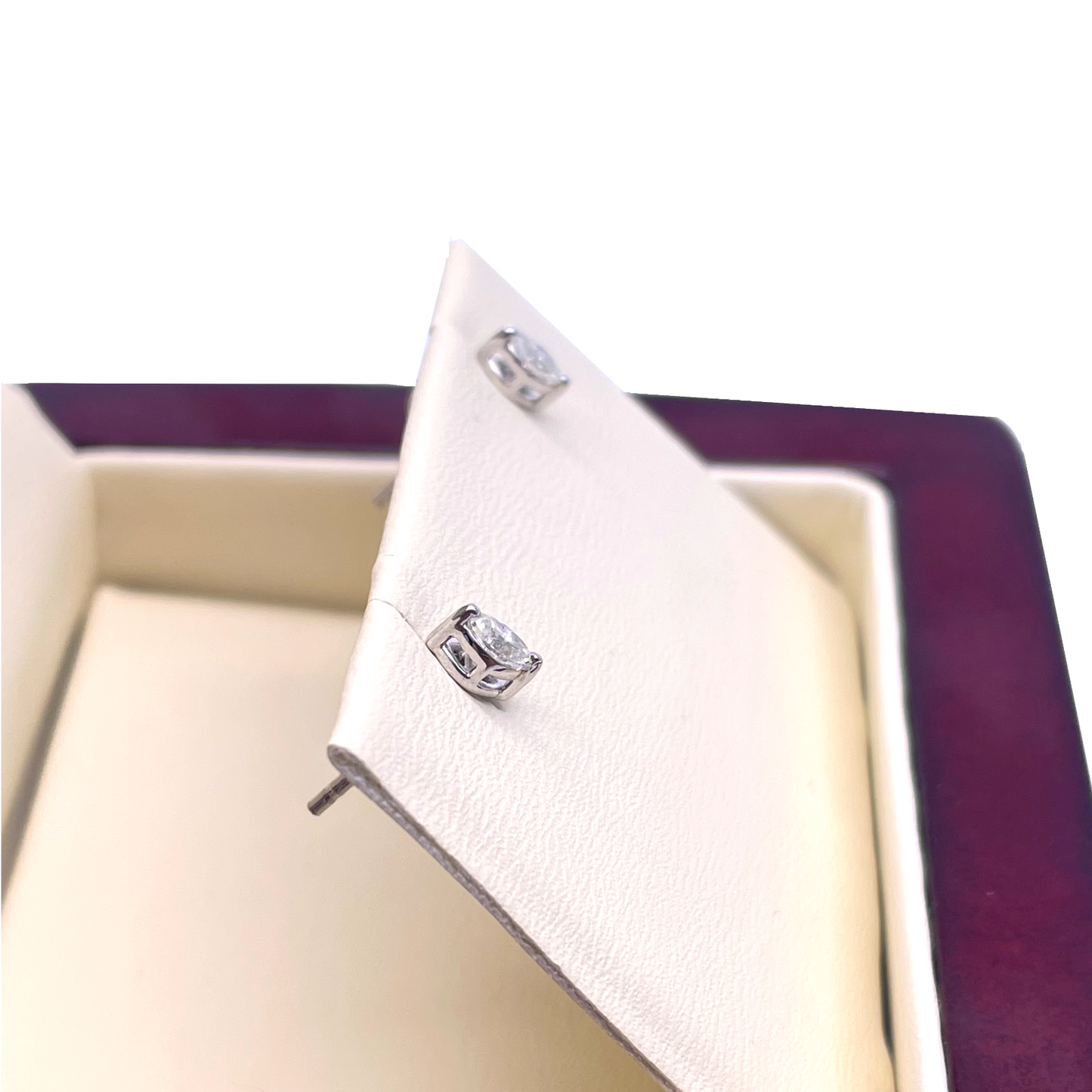 18ct White Gold Marquise Diamond Stud Earrings 0.24ct