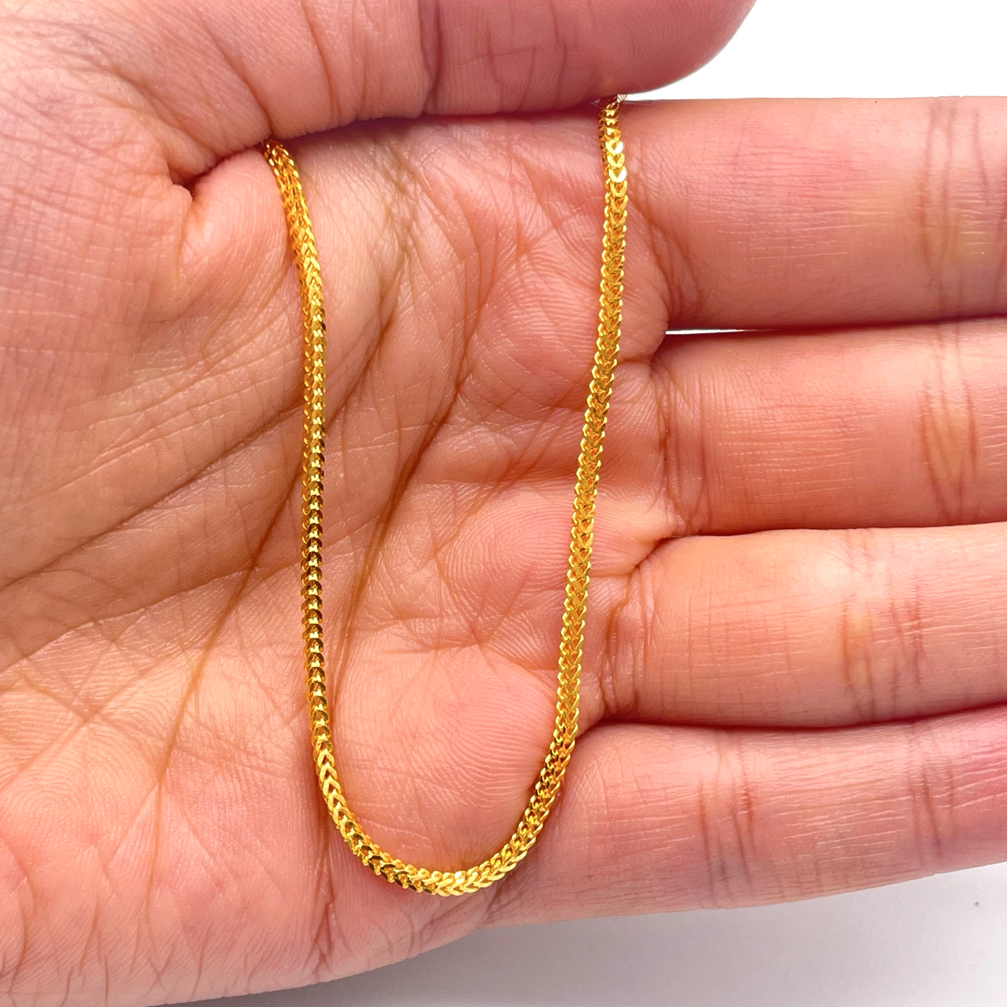 22ct Yellow Gold Braided FoxTail Chain Necklace 20