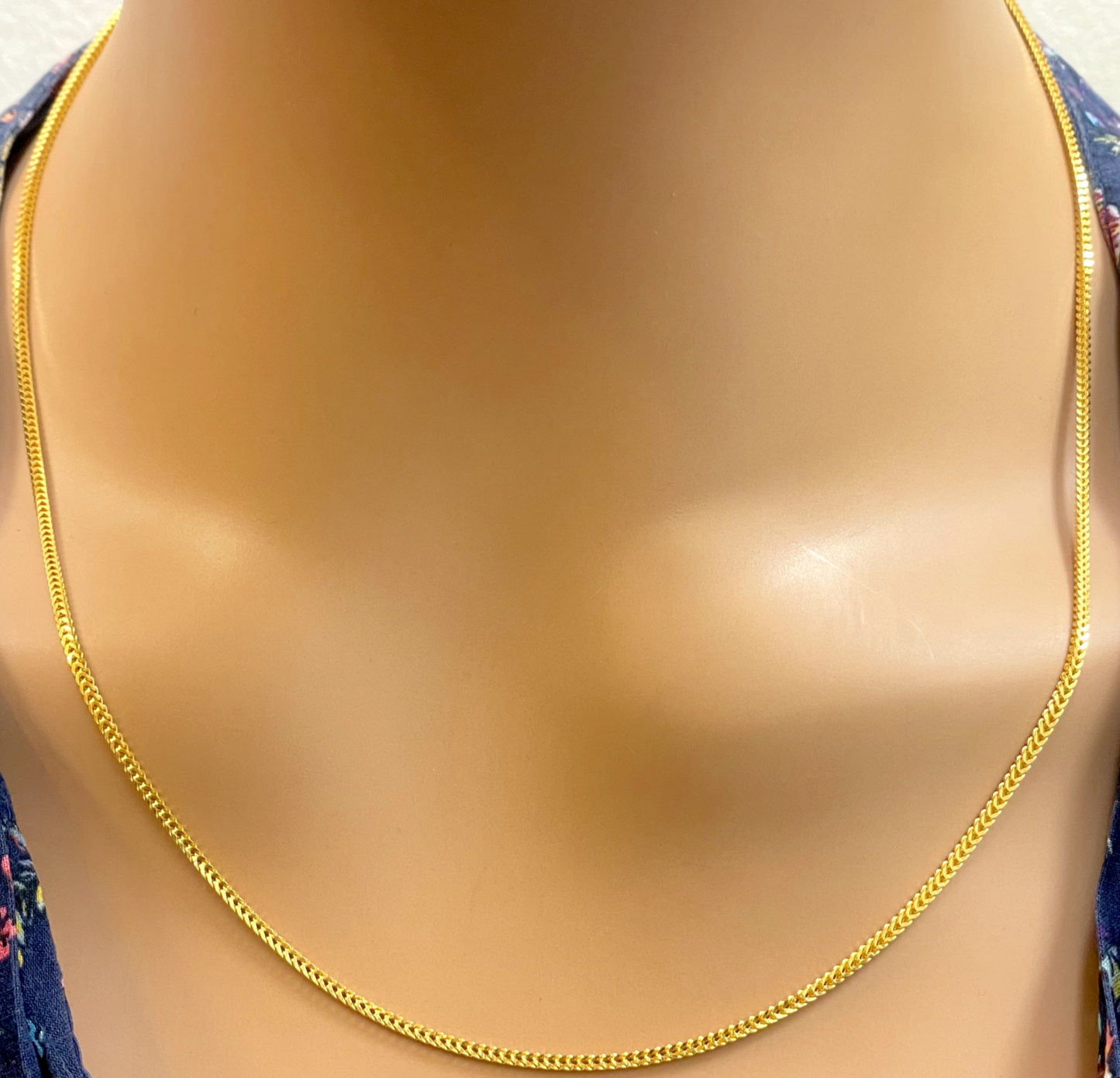 22ct Yellow Gold Braided FoxTail Chain Necklace 20