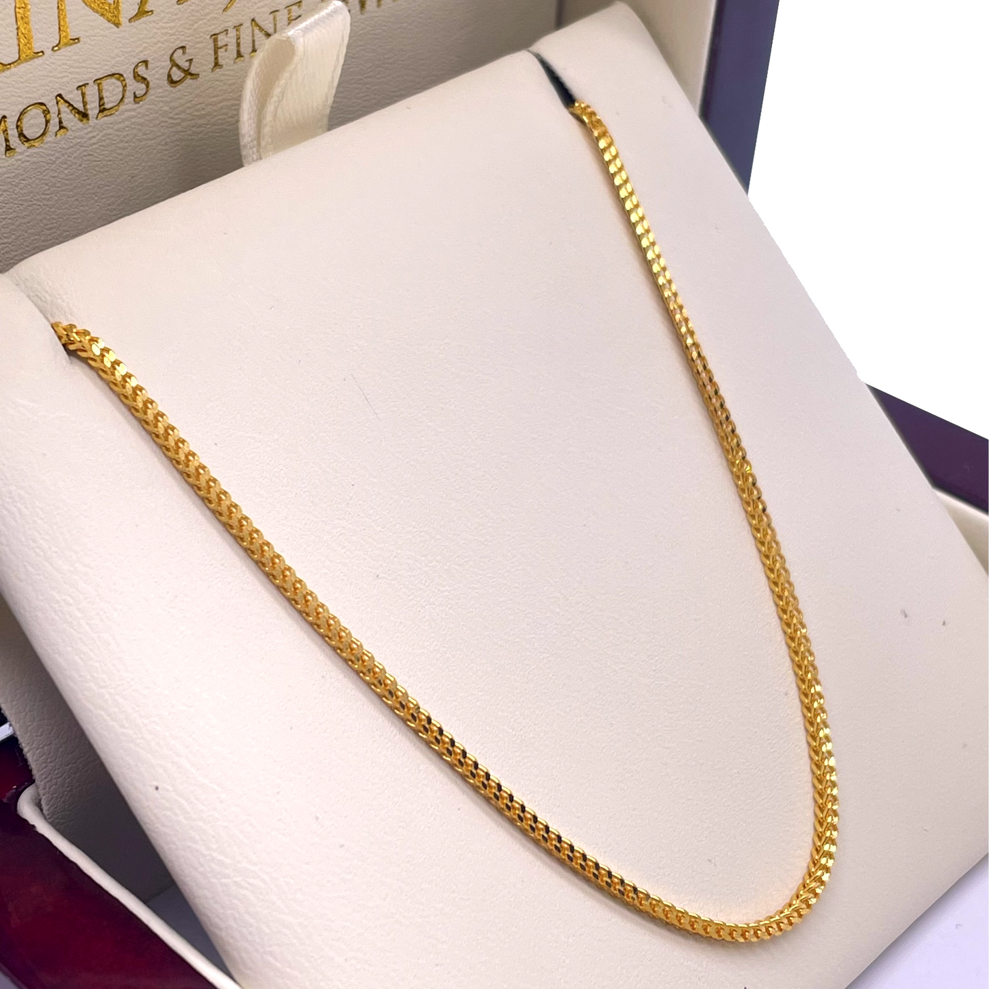 22ct Yellow Gold Braided FoxTail Chain Necklace 20