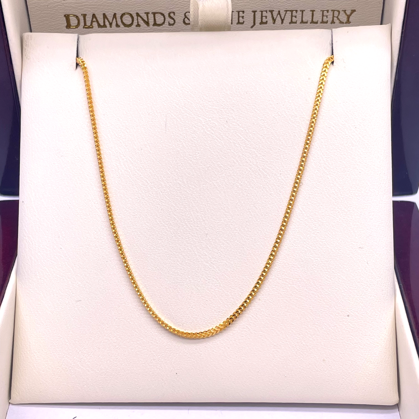 22ct Yellow Gold Braided FoxTail Chain Necklace 17