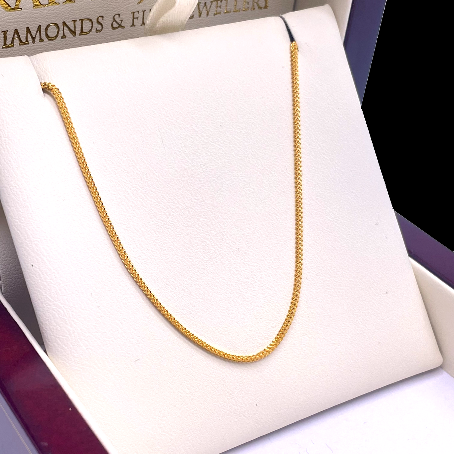 22ct Yellow Gold Braided FoxTail Chain Necklace 17