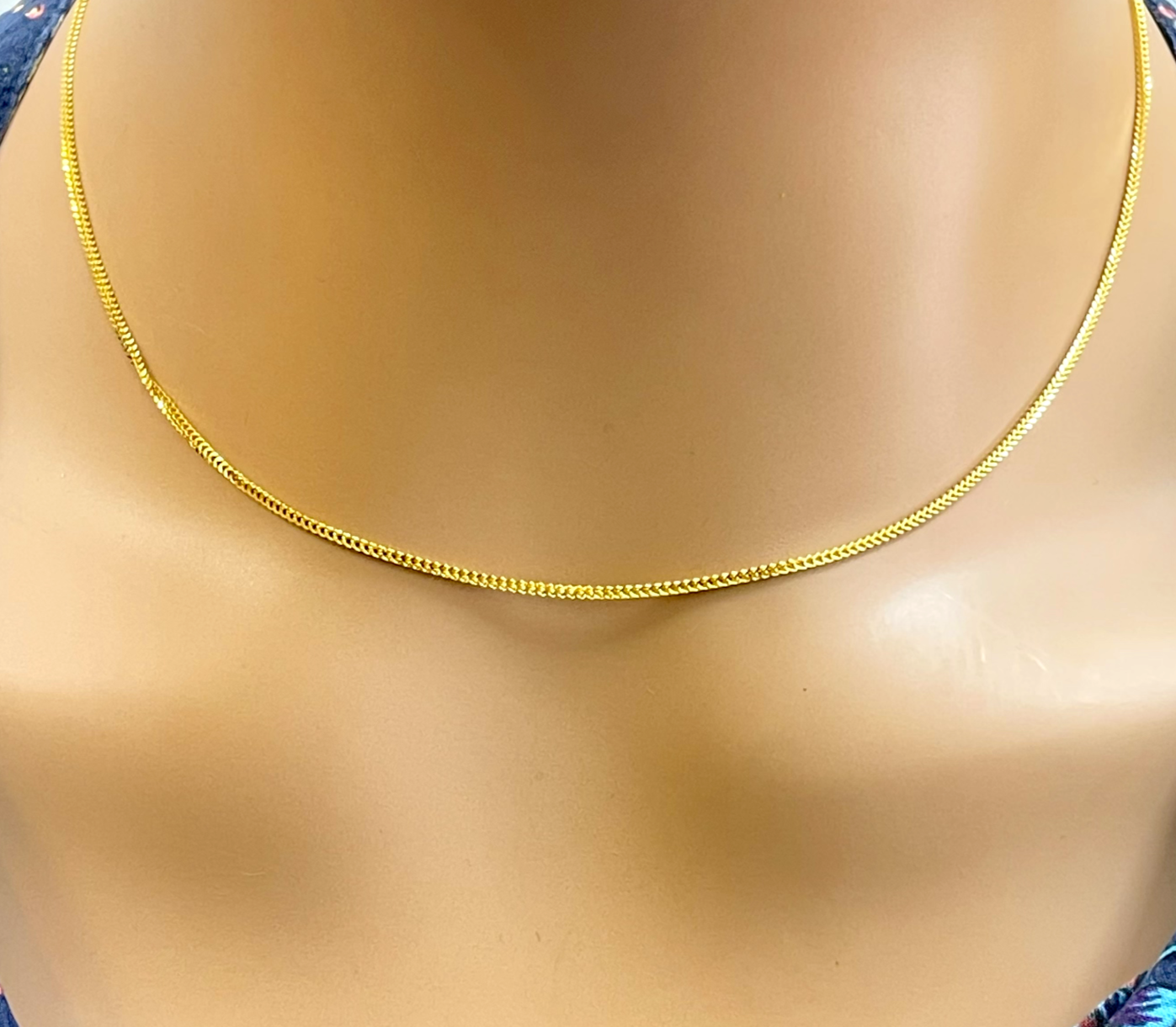 22ct Yellow Gold Fancy Foxtail Chain Necklace 16