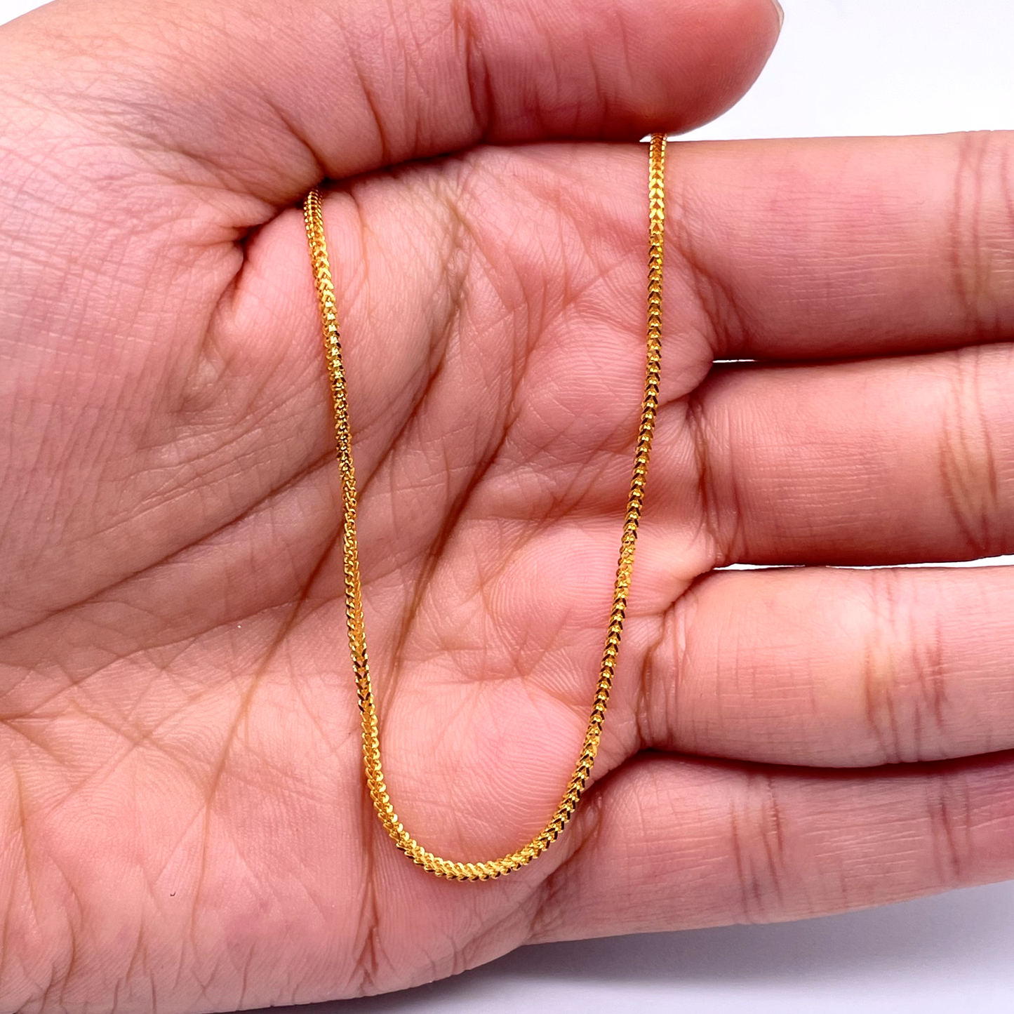 22ct Yellow Gold Fancy Foxtail Chain Necklace 16