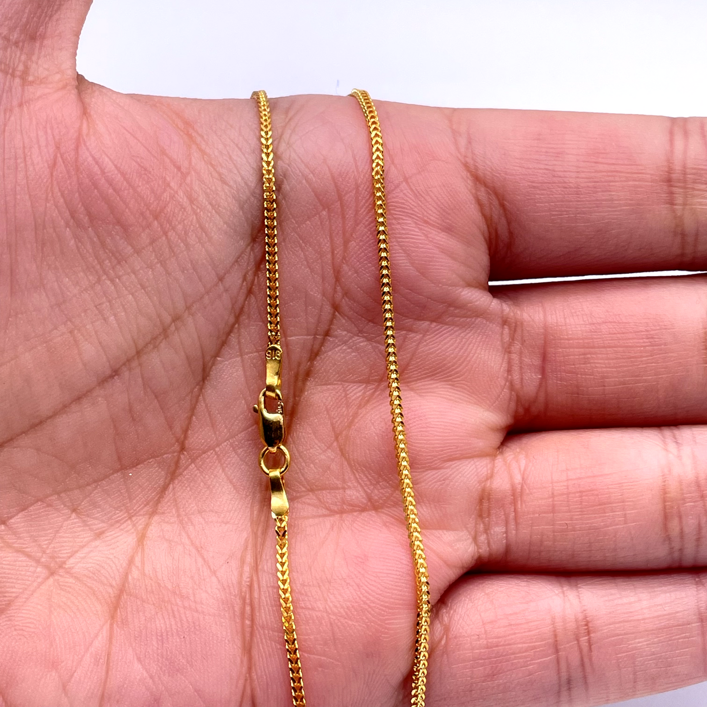 22ct Yellow Gold Fancy Foxtail Chain Necklace 16