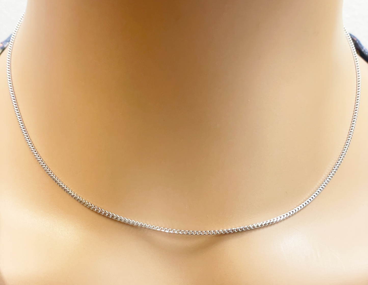 18ct White Gold Franco Necklace 16''inch