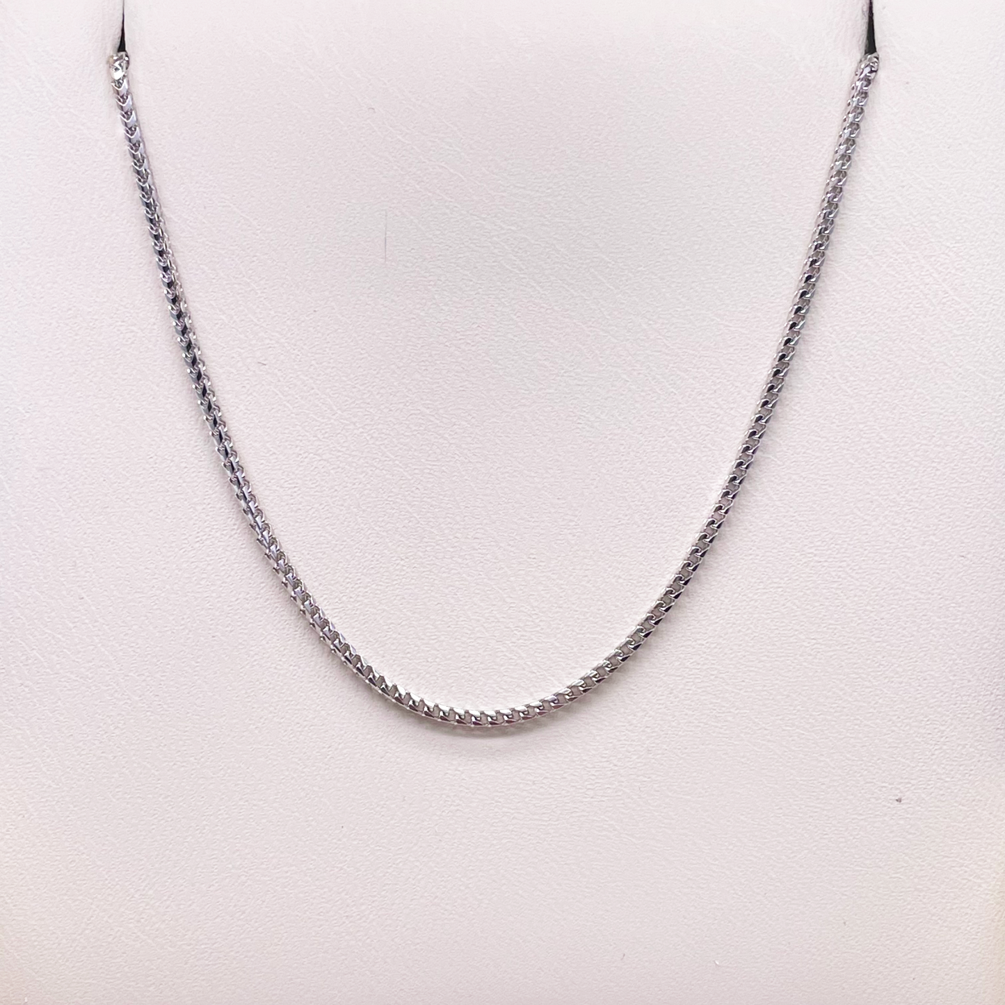 18ct White Gold Franco Necklace 16''inch