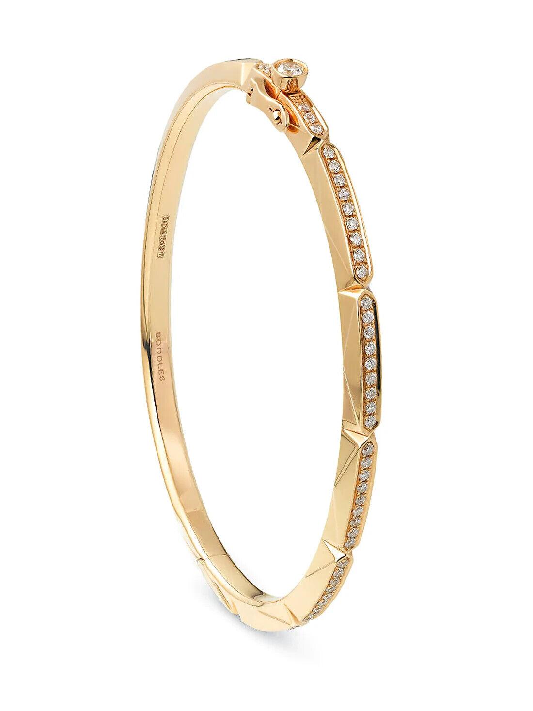 18ct Yellow Gold Diamond Bangle/Bracelet From Boodles Art Deco Jazz Collection 0.63ct