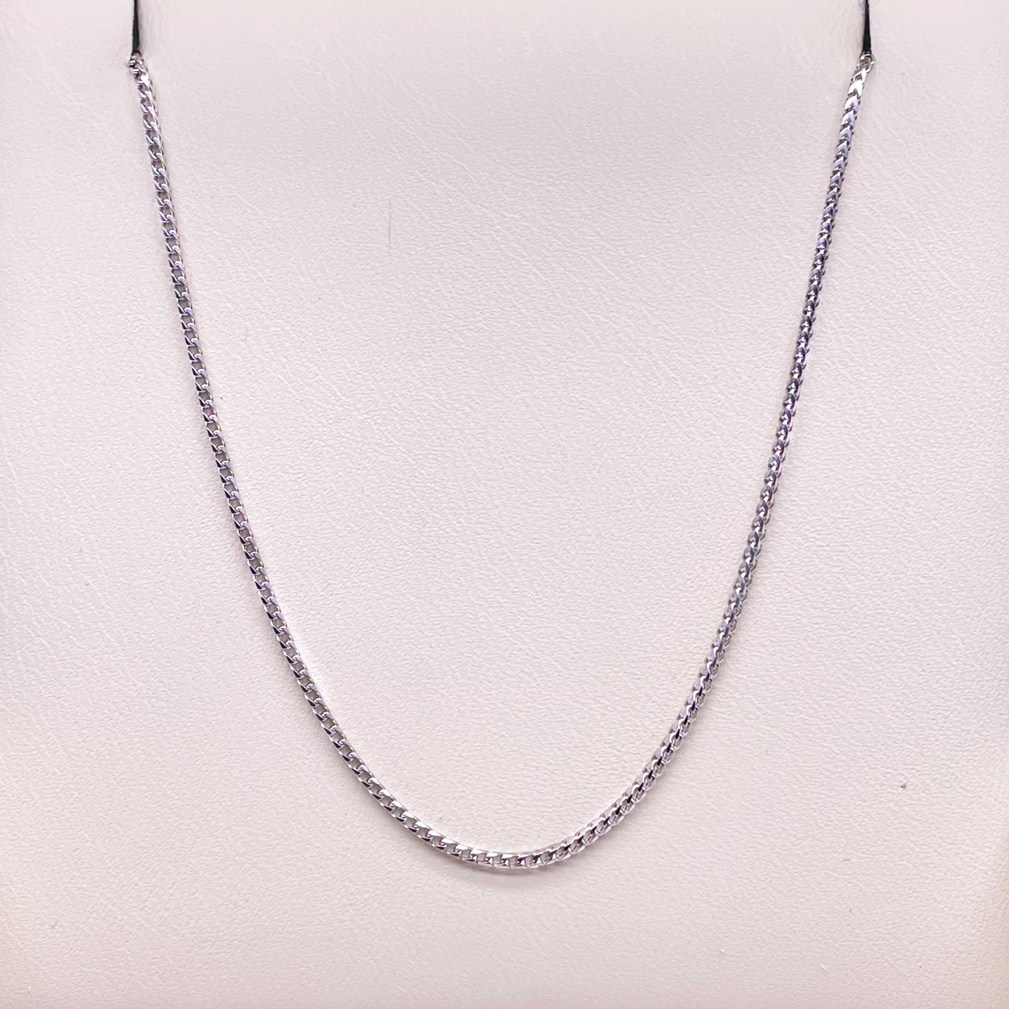 18ct White Gold Franco Necklace 16''inch