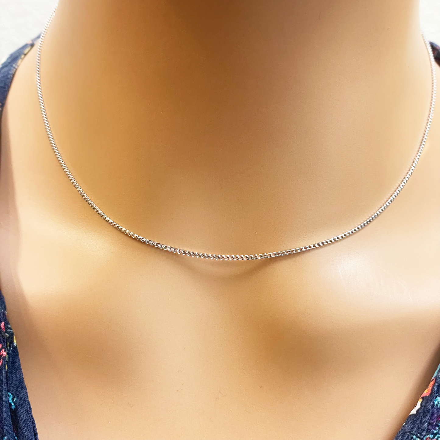 18ct White Gold Franco Necklace 16''inch