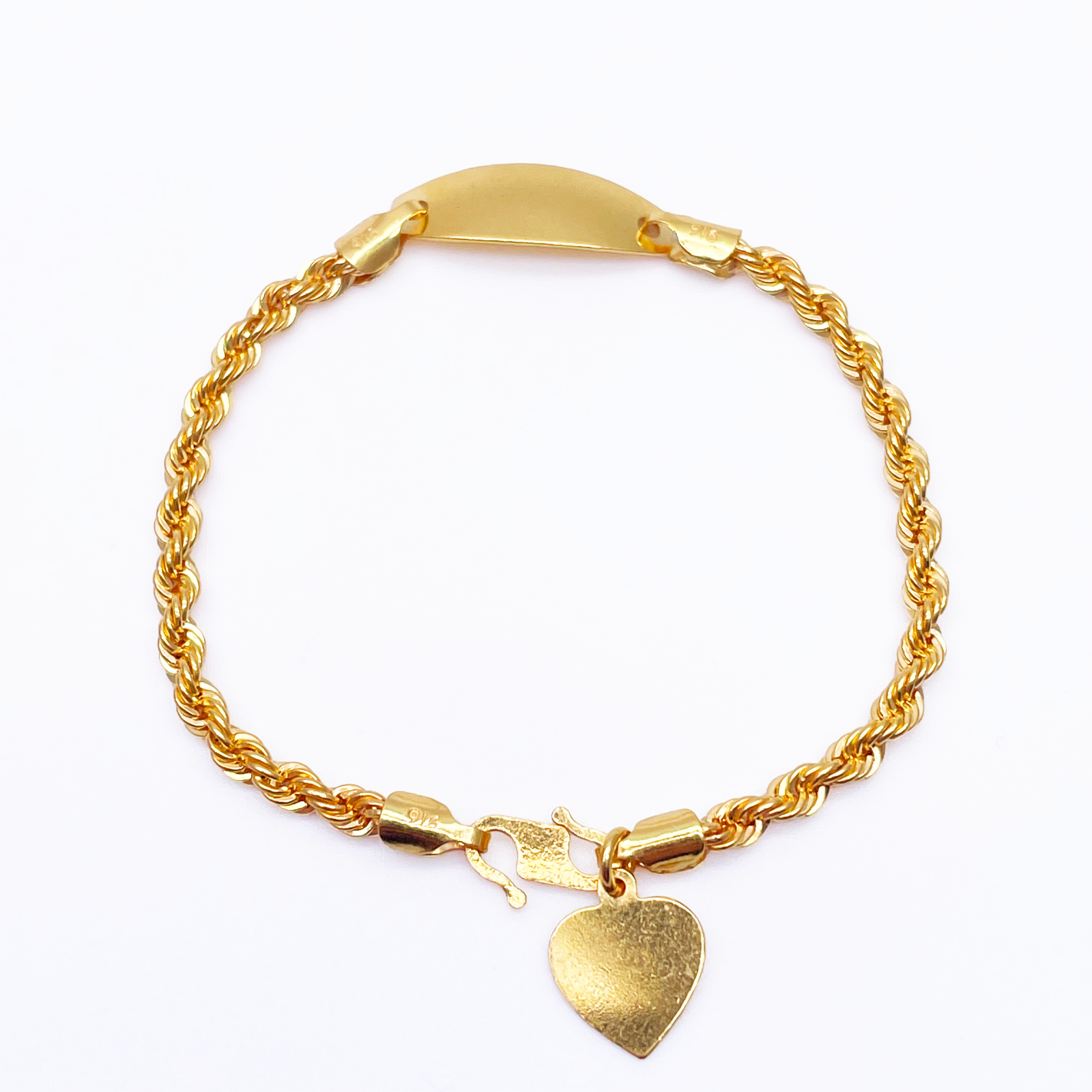 22ct Yellow Gold Diamond Cut Kids Gold Bracelet 5''inches Raina