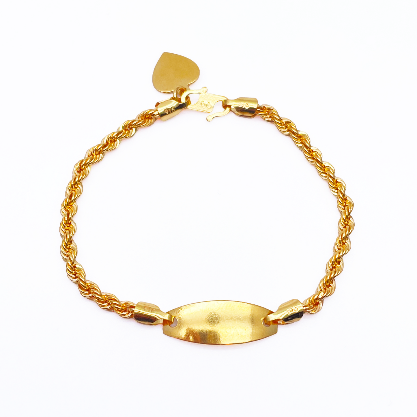 22ct Yellow Gold Diamond Cut Kids Gold Bracelet 5''inches