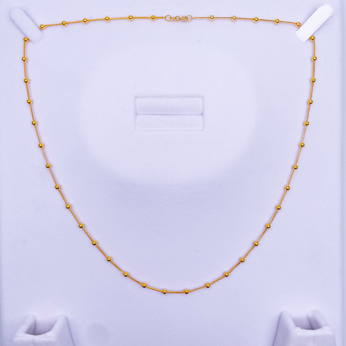 22ct Yellow Gold Polished Beaded Chain & Necklace 22''inches