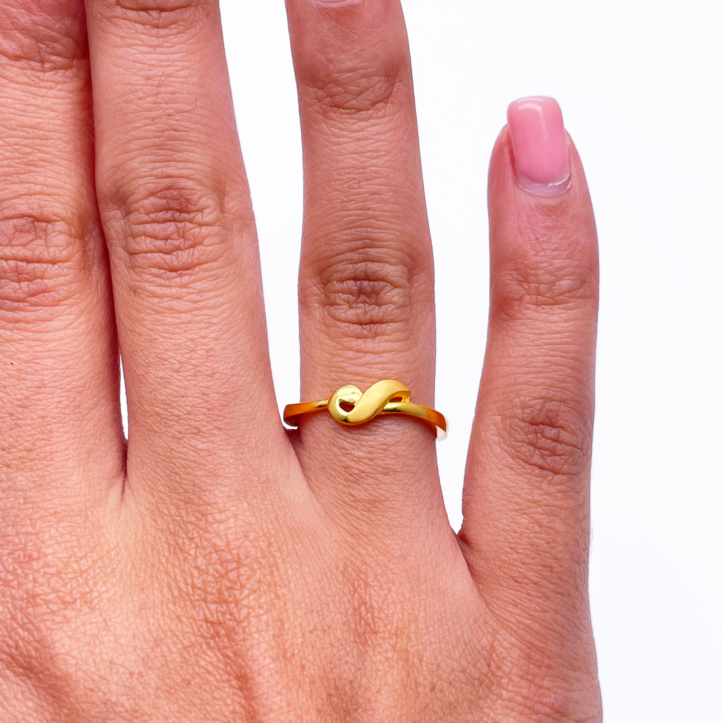 22ct Yellow Gold Polished & Matt Infinity Minimalistic Ring