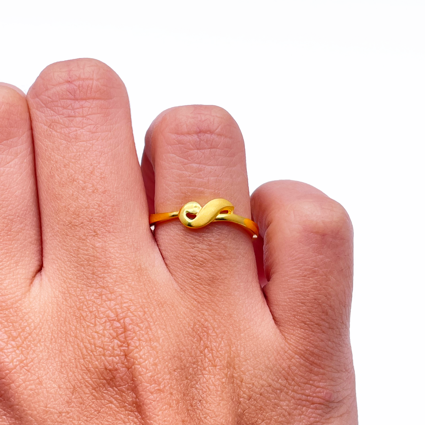 22ct Yellow Gold Polished & Matt Infinity Minimalistic Ring