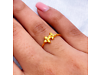 22ct Yellow Gold Polished & Matt Double Flower Minimalist Ring