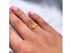 22ct Yellow Gold Polished & Matt Double Flower Minimalist Ring