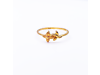 22ct Yellow Gold Polished & Matt Double Flower Minimalist Ring