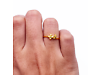 22ct Yellow Gold Polished & Matt Double Flower Minimalist Ring