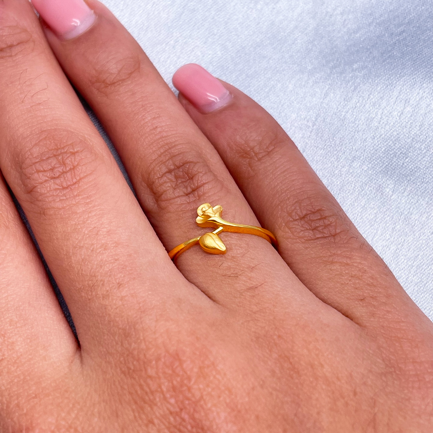 22ct Yellow Gold Polished & Matt Rose Minimalist Ring