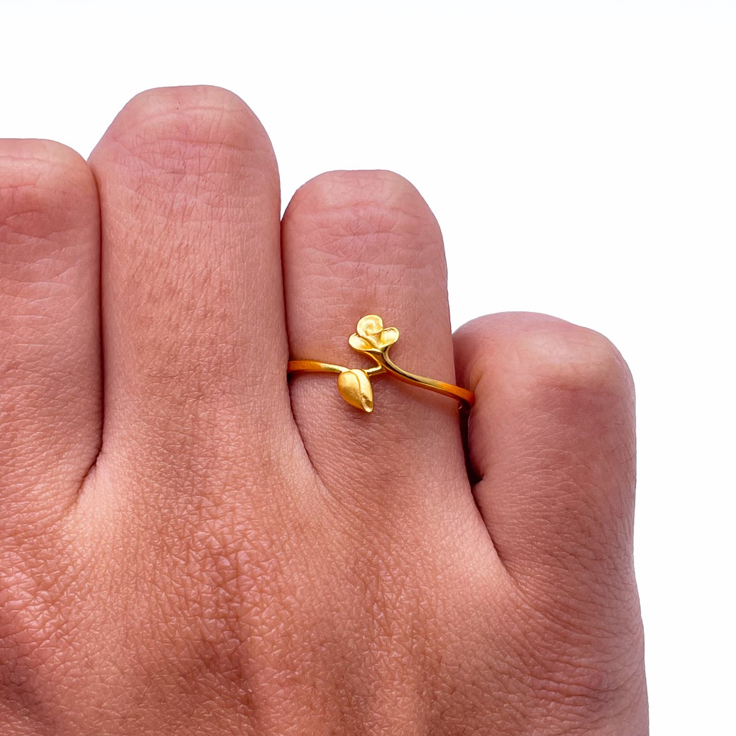 22ct Yellow Gold Polished & Matt Rose Minimalist Ring