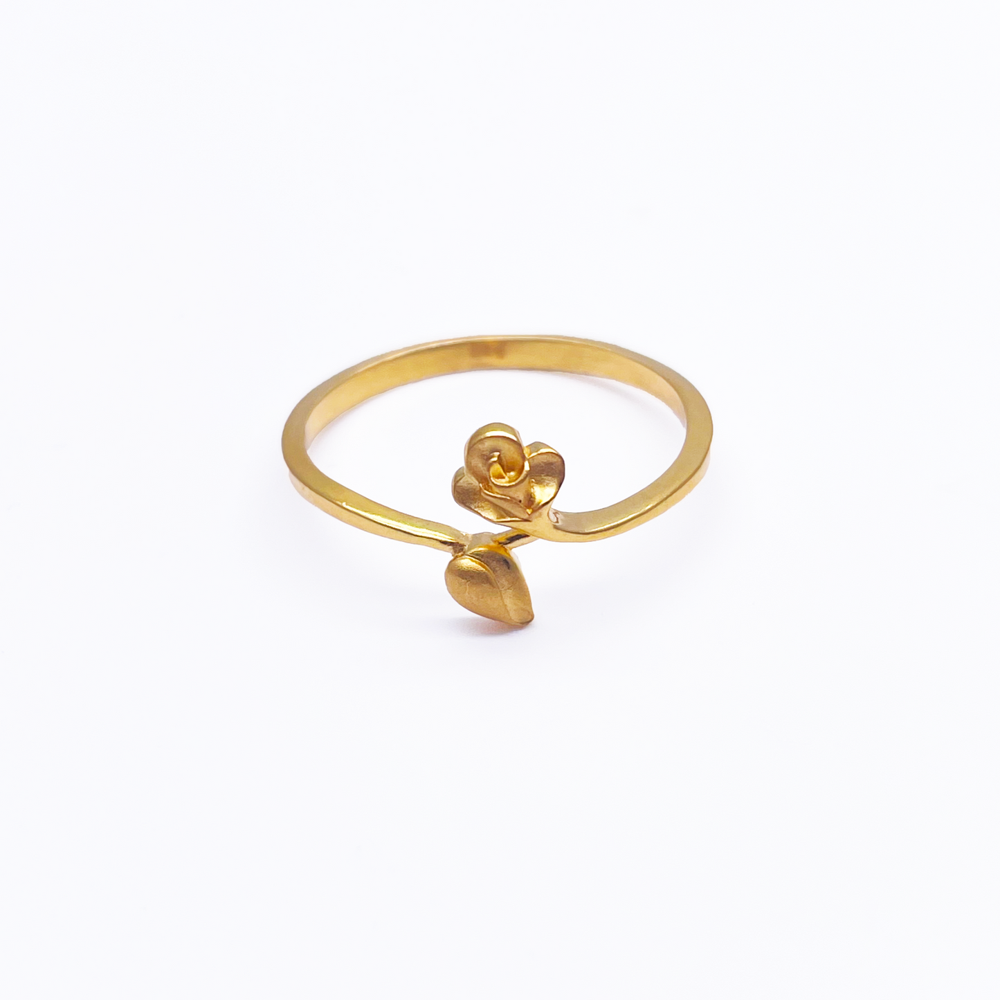 22ct Yellow Gold Polished & Matt Rose Minimalist Ring