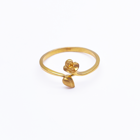 22ct Yellow Gold Polished & Matt Rose Minimalist Ring