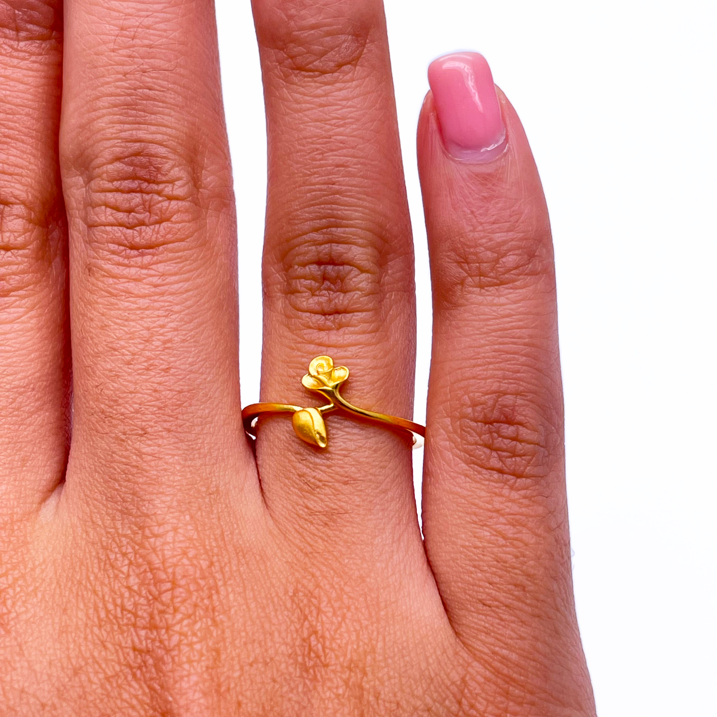 22ct Yellow Gold Polished & Matt Rose Minimalist Ring