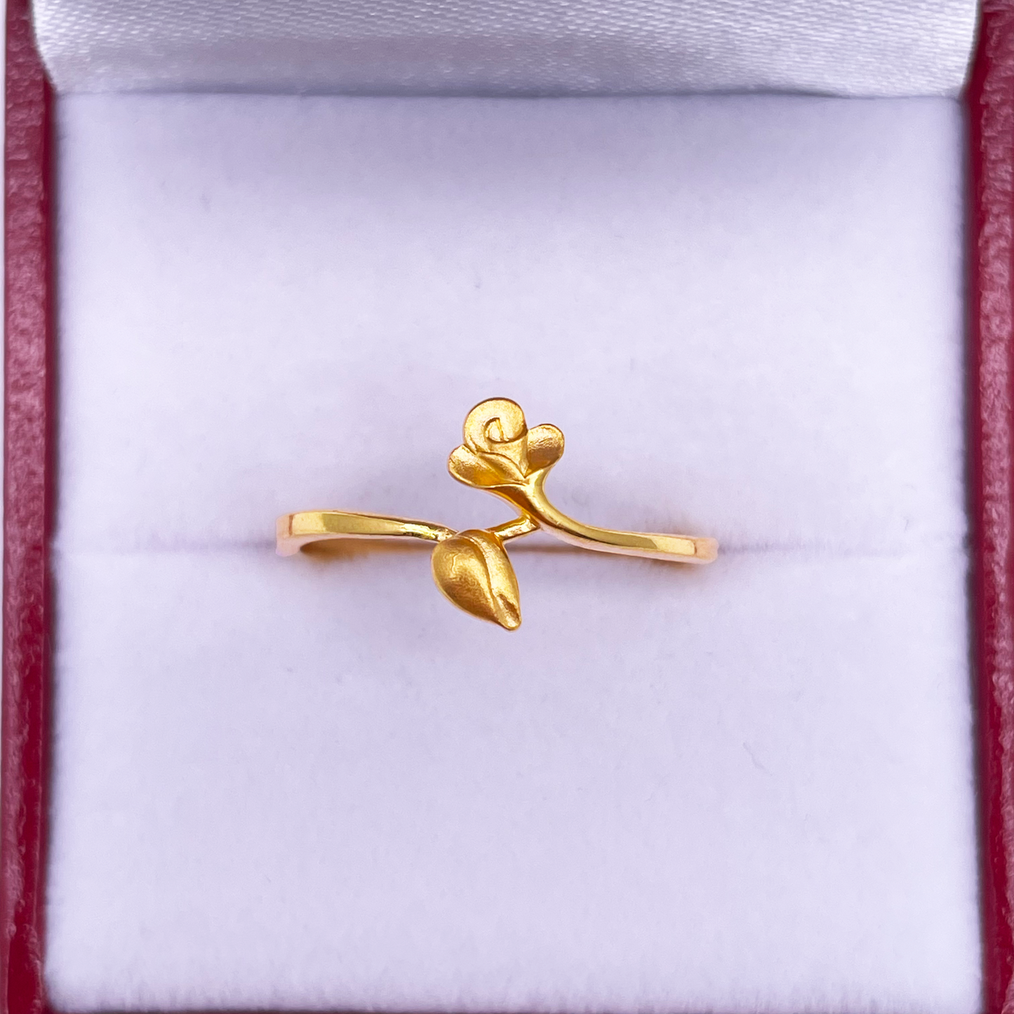 22ct Yellow Gold Polished & Matt Rose Minimalist Ring