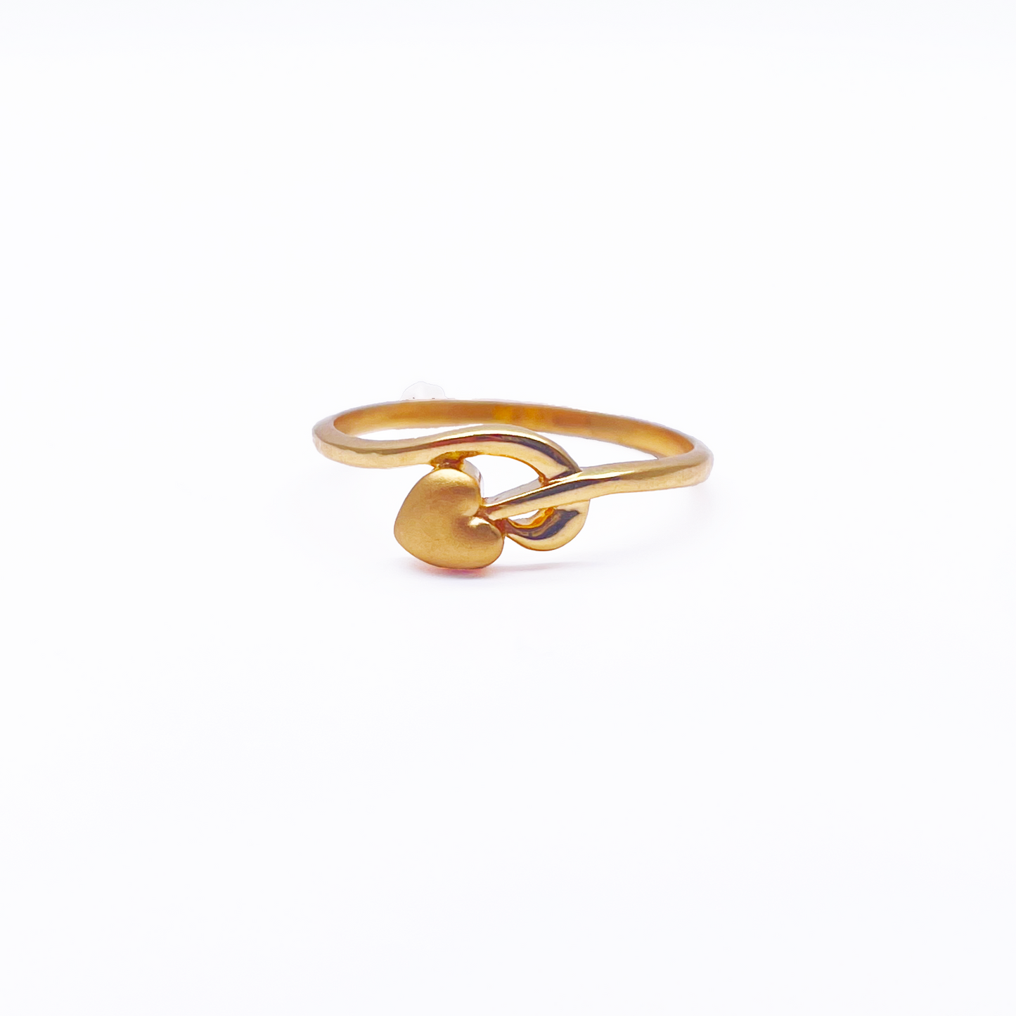 22ct Yellow Gold Polished With Matt Heart Minimalist Ring