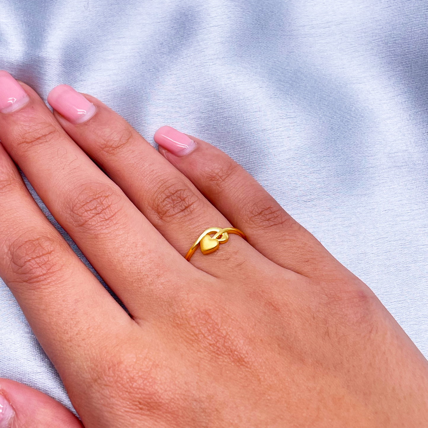 22ct Yellow Gold Polished With Matt Heart Minimalist Ring