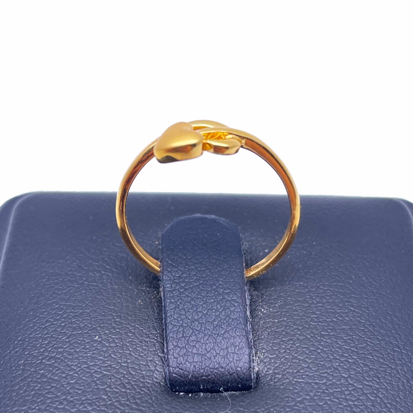 22ct Yellow Gold Polished With Matt Heart Minimalist Ring