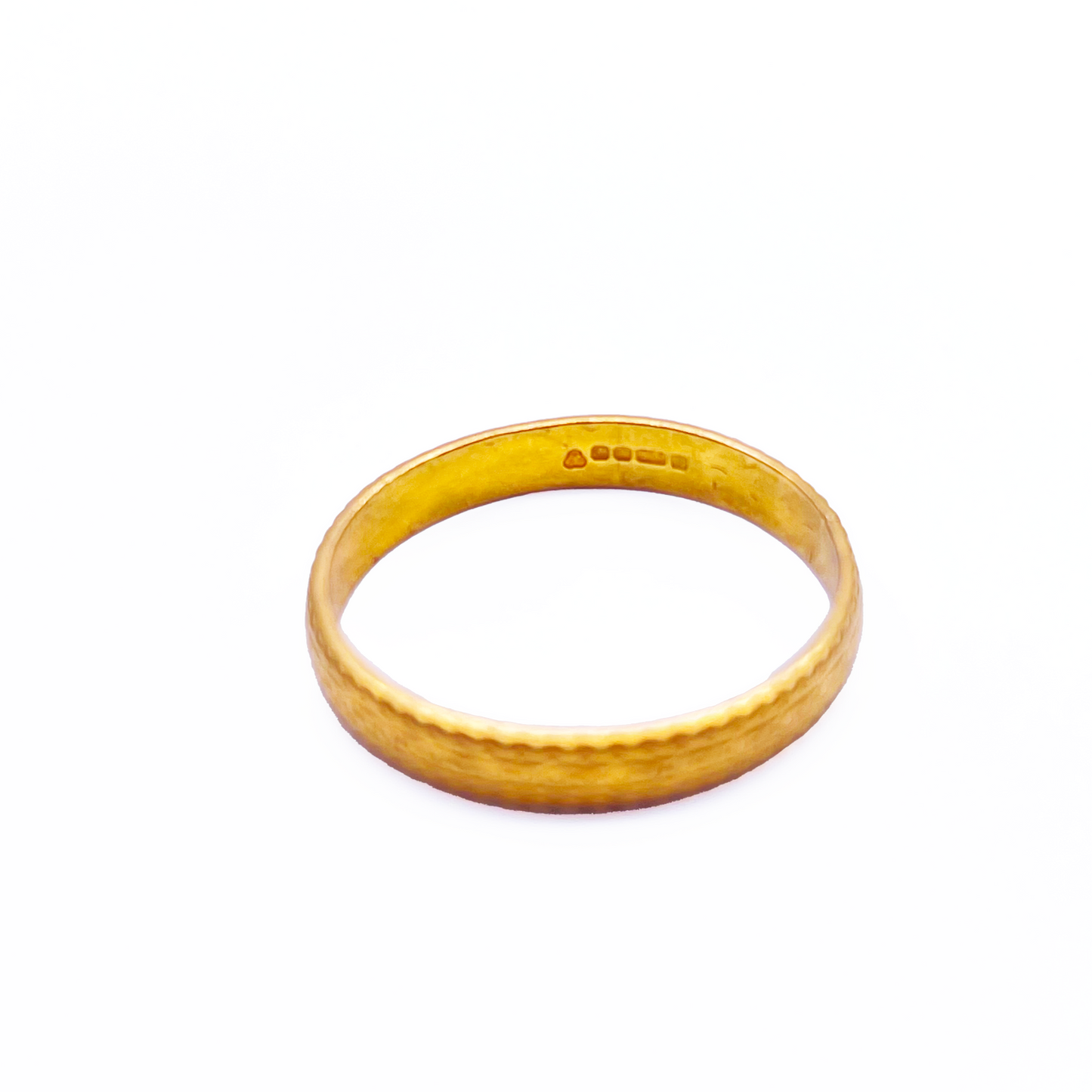 22ct Yellow Gold Plain Diamond Cut Wedding Band