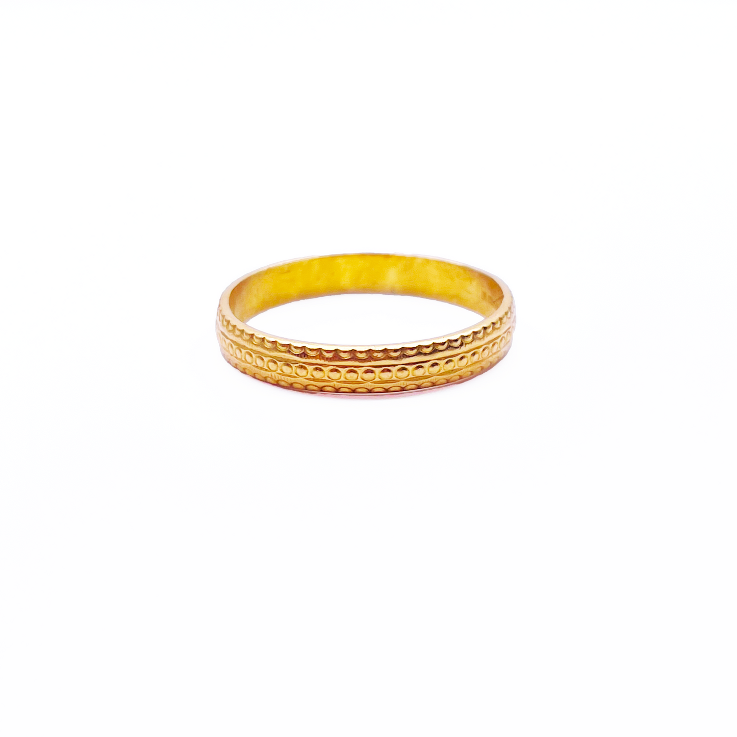 22ct Yellow Gold Plain Diamond Cut Wedding Band