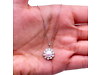 14ct White Gold Freshwater Pearl & Round Diamond Framed Pendant Necklace 0.19ct