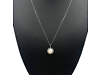 14ct White Gold Freshwater Pearl & Round Diamond Framed Pendant Necklace 0.19ct