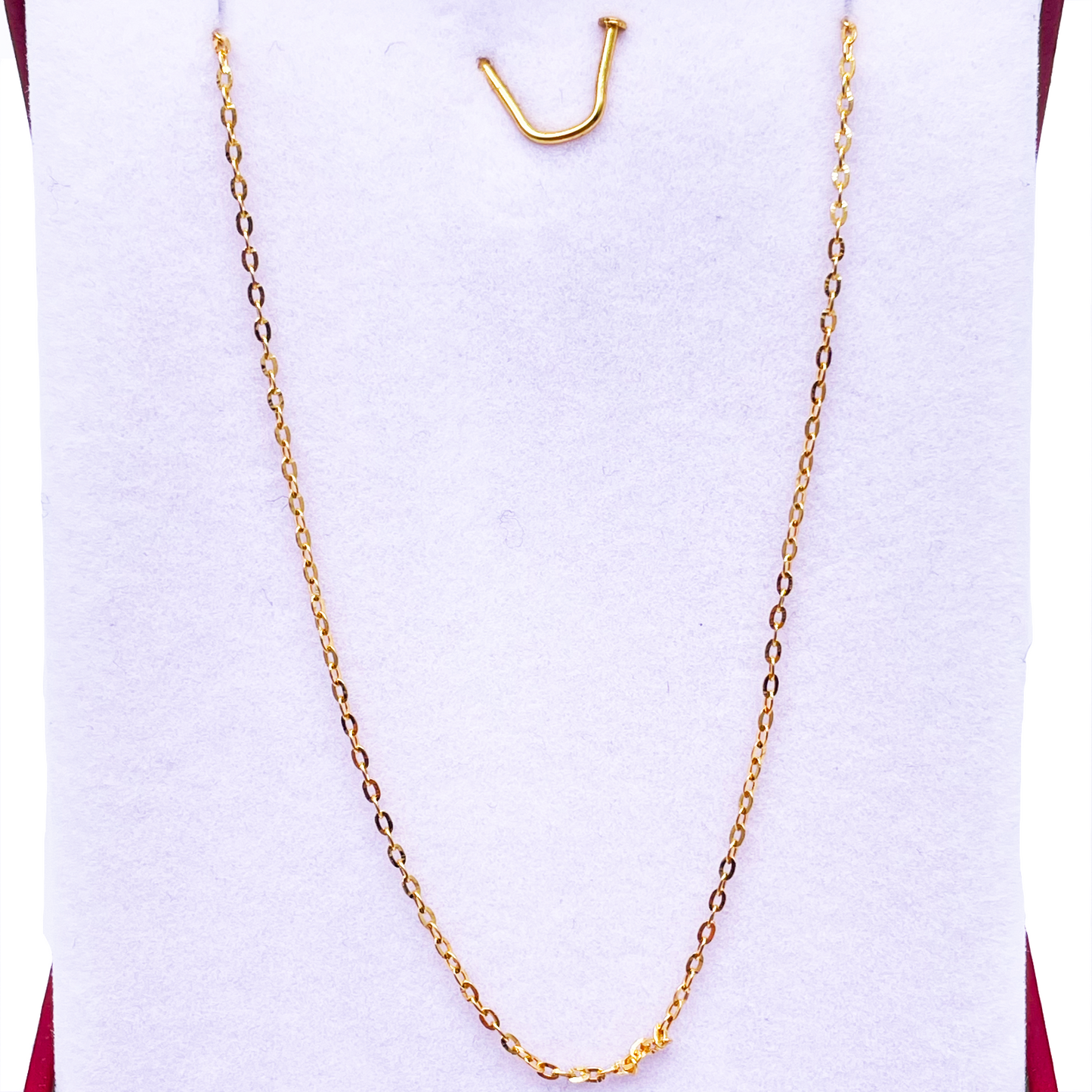 22ct Yellow Gold Cable Link Thin Chain 18''inches