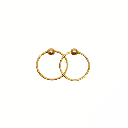 22ct Plain Polished Yellow Gold Children's & Adult Tiny Hoop Pair Earrings 10mm