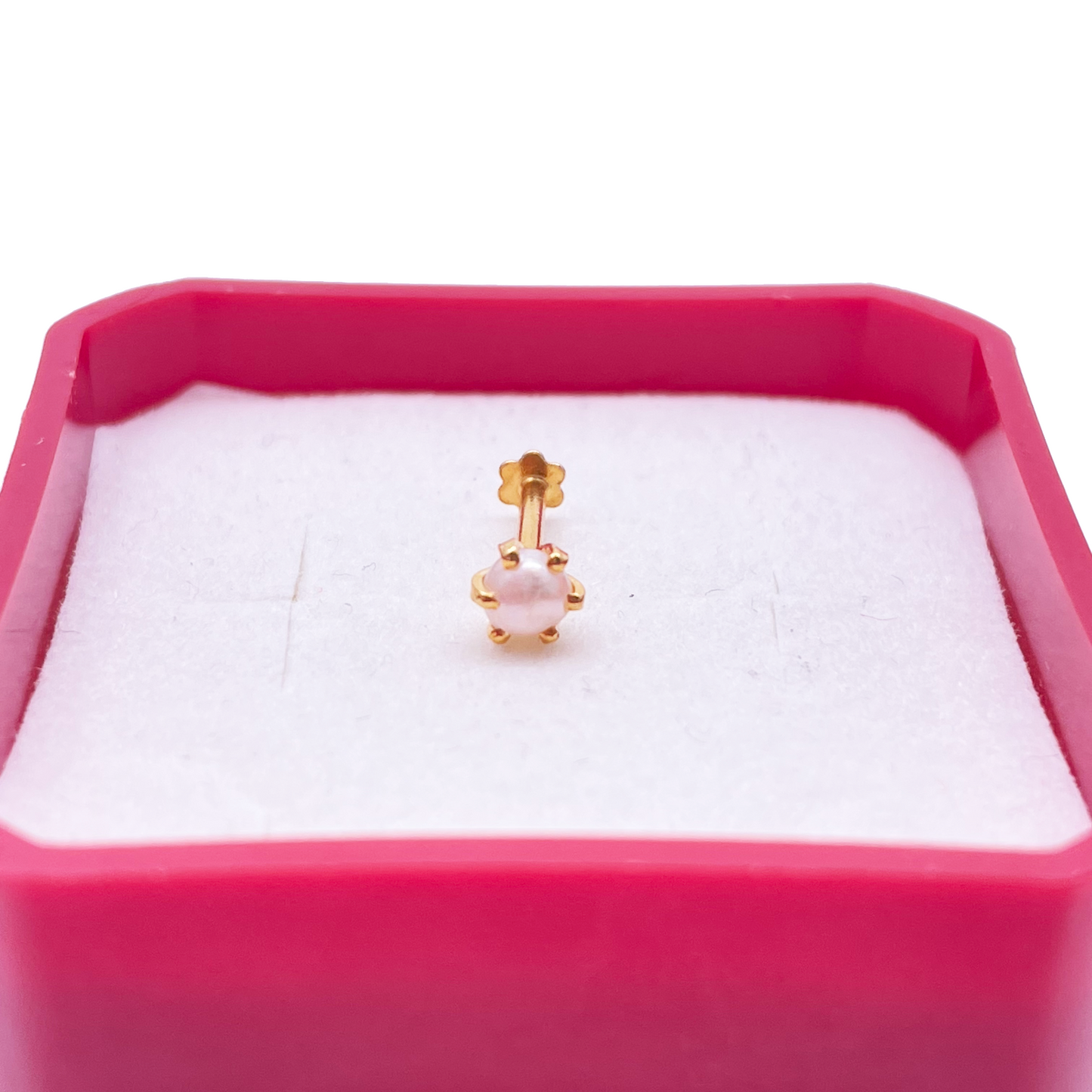 22ct Yellow Gold Freshwater Pearl Claw Single Nose Stud 4.1mm