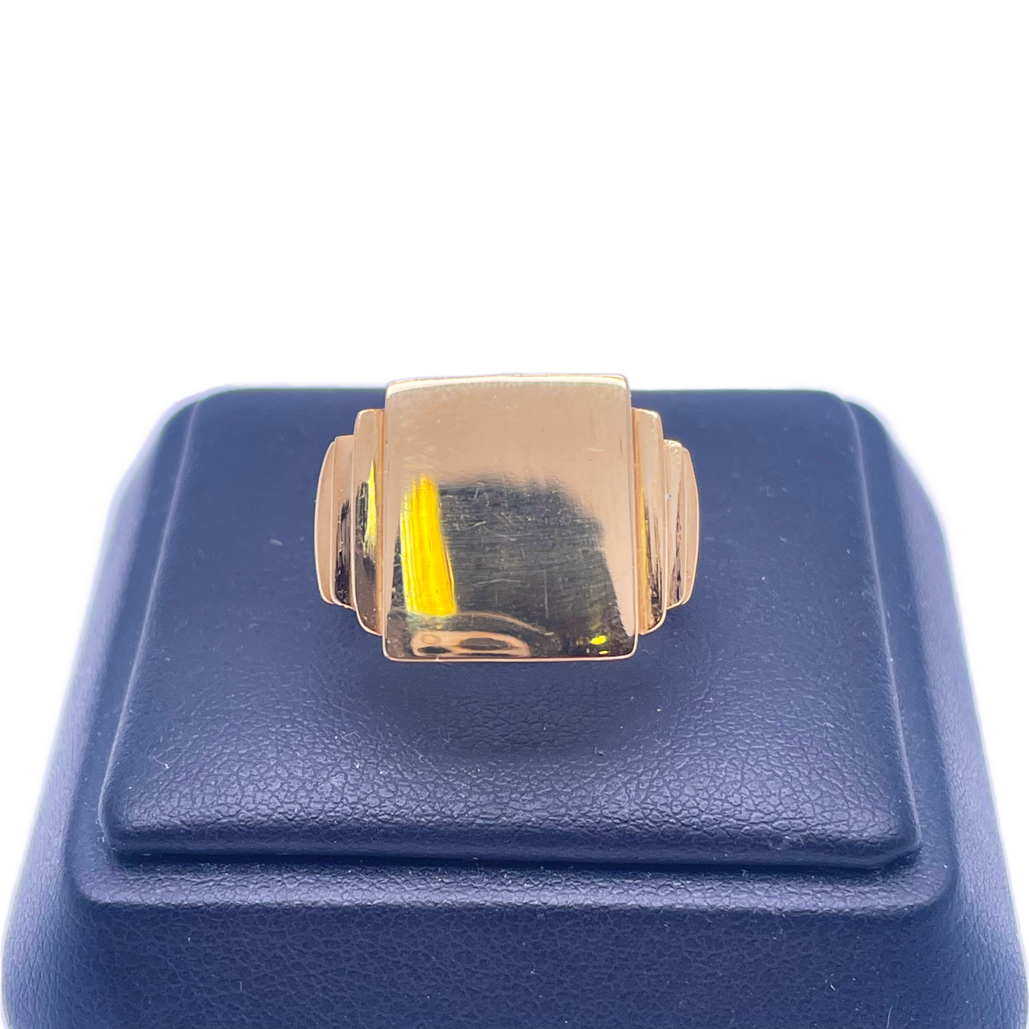 22ct Yellow Gold Plain Polished Men's Signet Ring