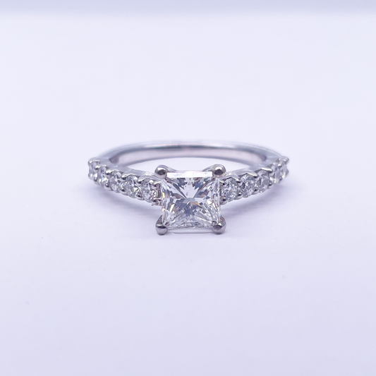 18ct White Gold 4-Claw Solitaire Natural Diamond  Engagement Ring 1.49ct GIA