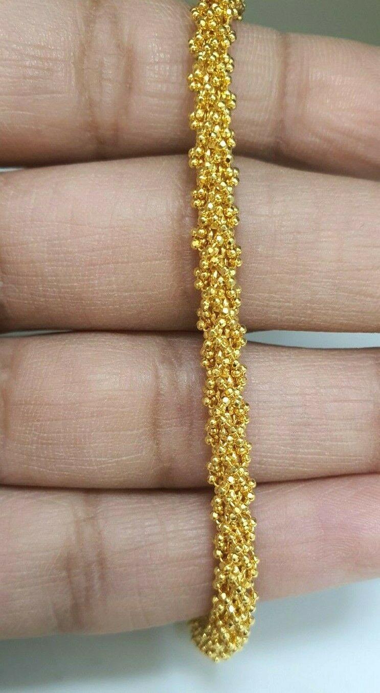 22ct Yellow Gold Ladies Fancy Diamond cut Bracelet 7.5 inches