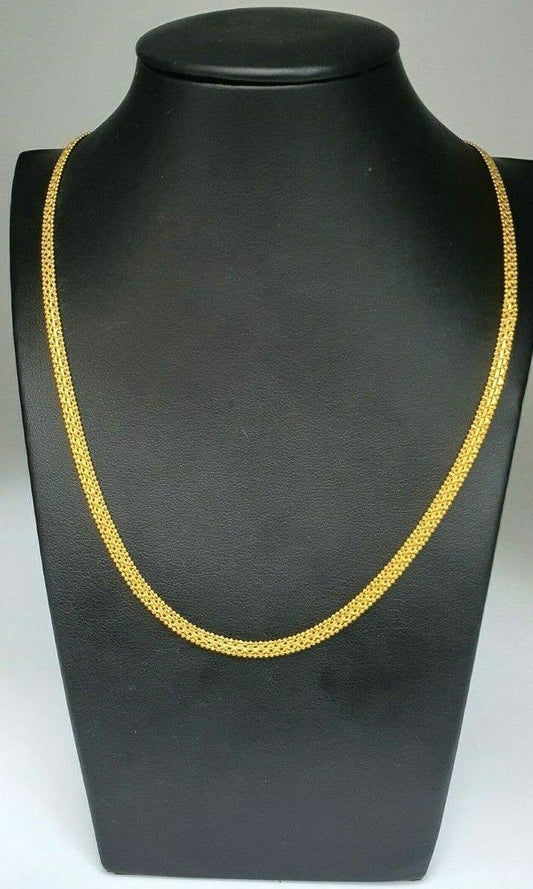 22ct Yellow Gold Mens/Ladies Fancy Flat Chain Necklace 16''-22'' Inches