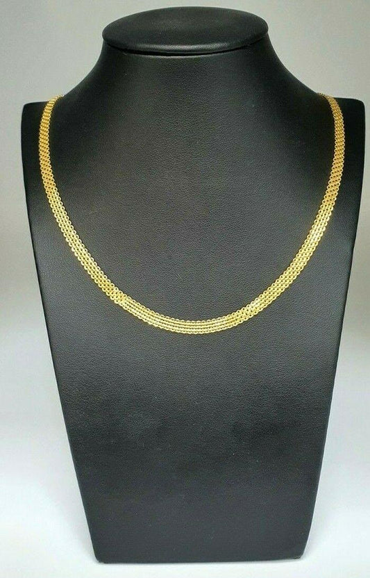 22K Yellow Gold Mens/Ladies Fancy Flat Chain Necklace 21'' inch Hallmarked