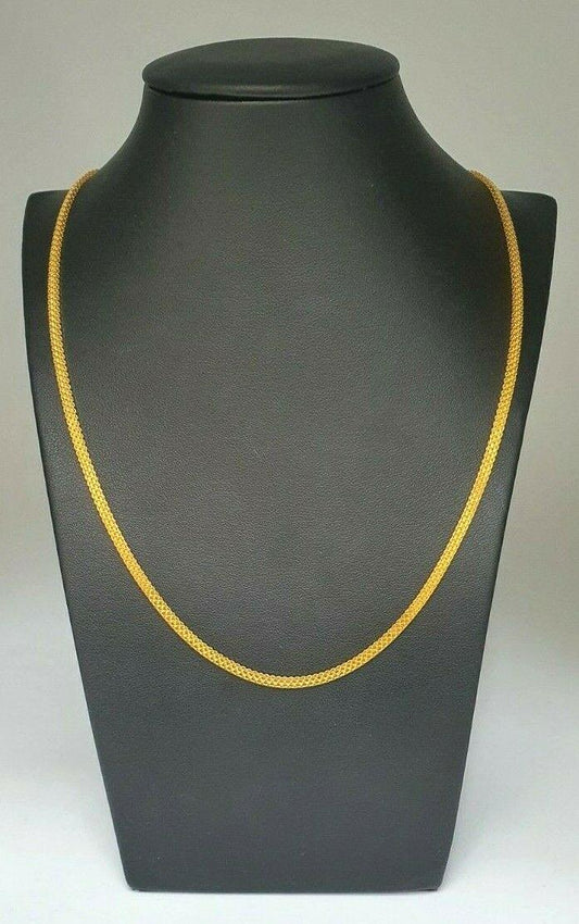 22ct Yellow Gold Mens/Ladies Fancy Flat Chain Necklace 18'' inch Hallmarked