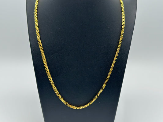 22ct Yellow Gold Mens/Ladies Fancy Flat Chain Necklace 18'' inch Hallmarked