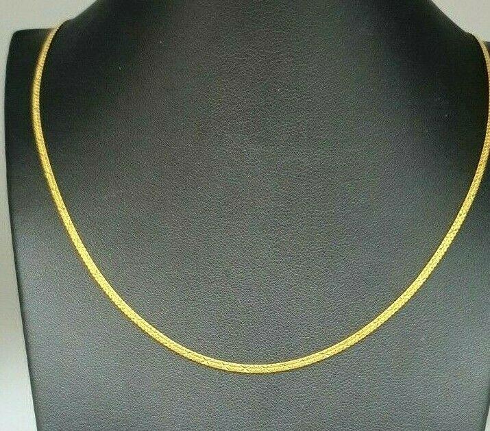 22ct Yellow Gold Mens/Ladies Fancy Flat Chain Necklace 18'' inch Hallmarked